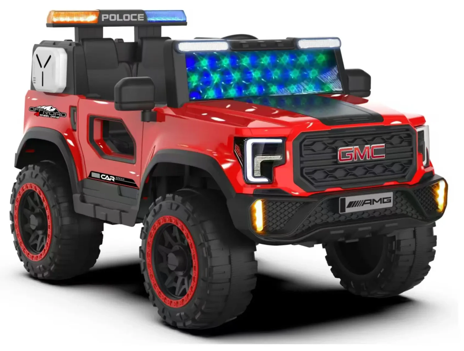 Police Jeep 12V Kids Ride-On Car with LED Lights & Siren 2-8 Years Kids