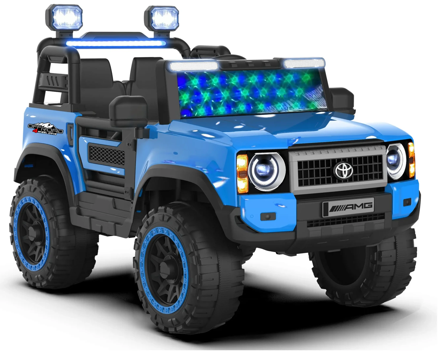 12V Jeep Ride-On Car for Kids with Siren, LED Lights & Remote Control